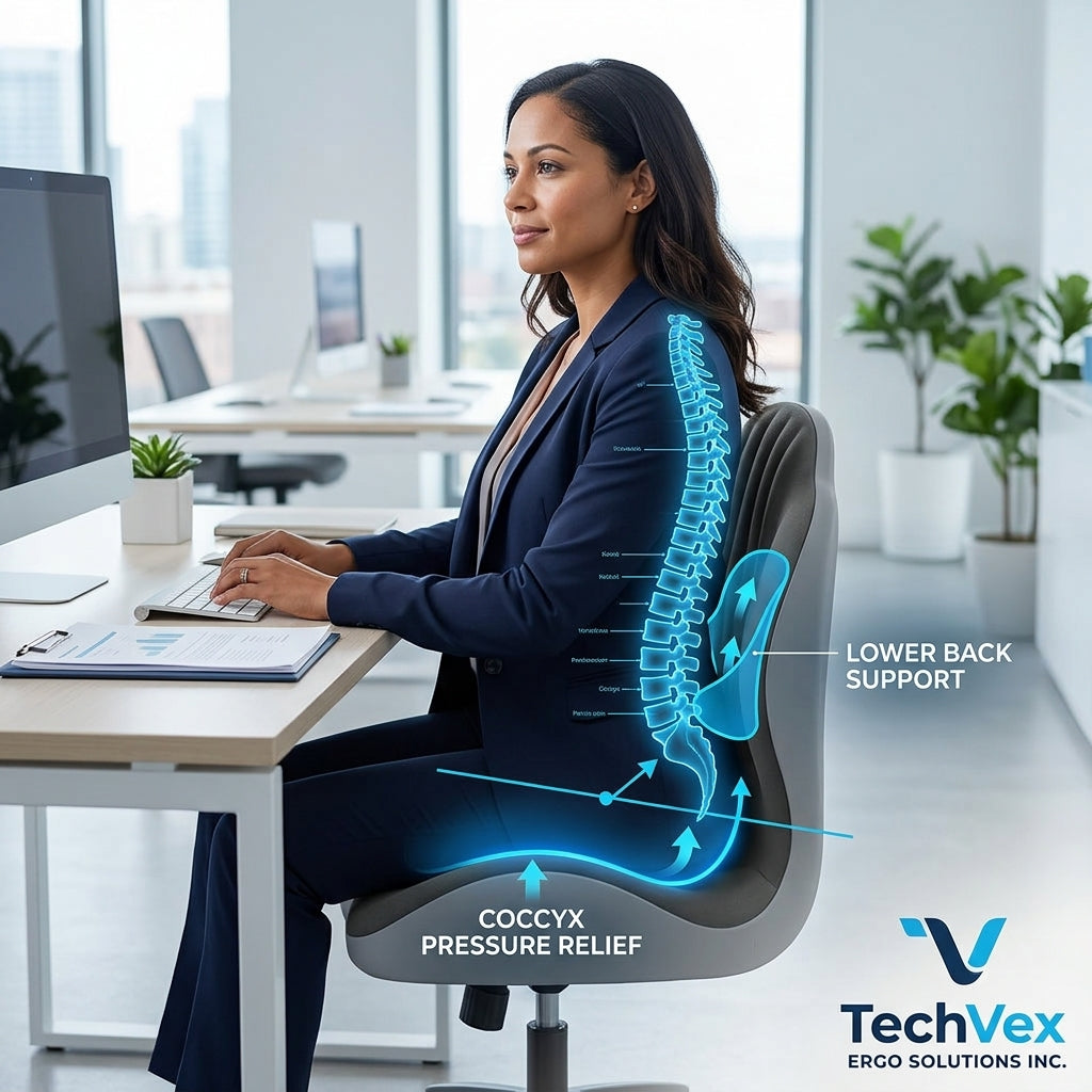 TechVex ComfortCore™ Ergonomic Seat Cushion