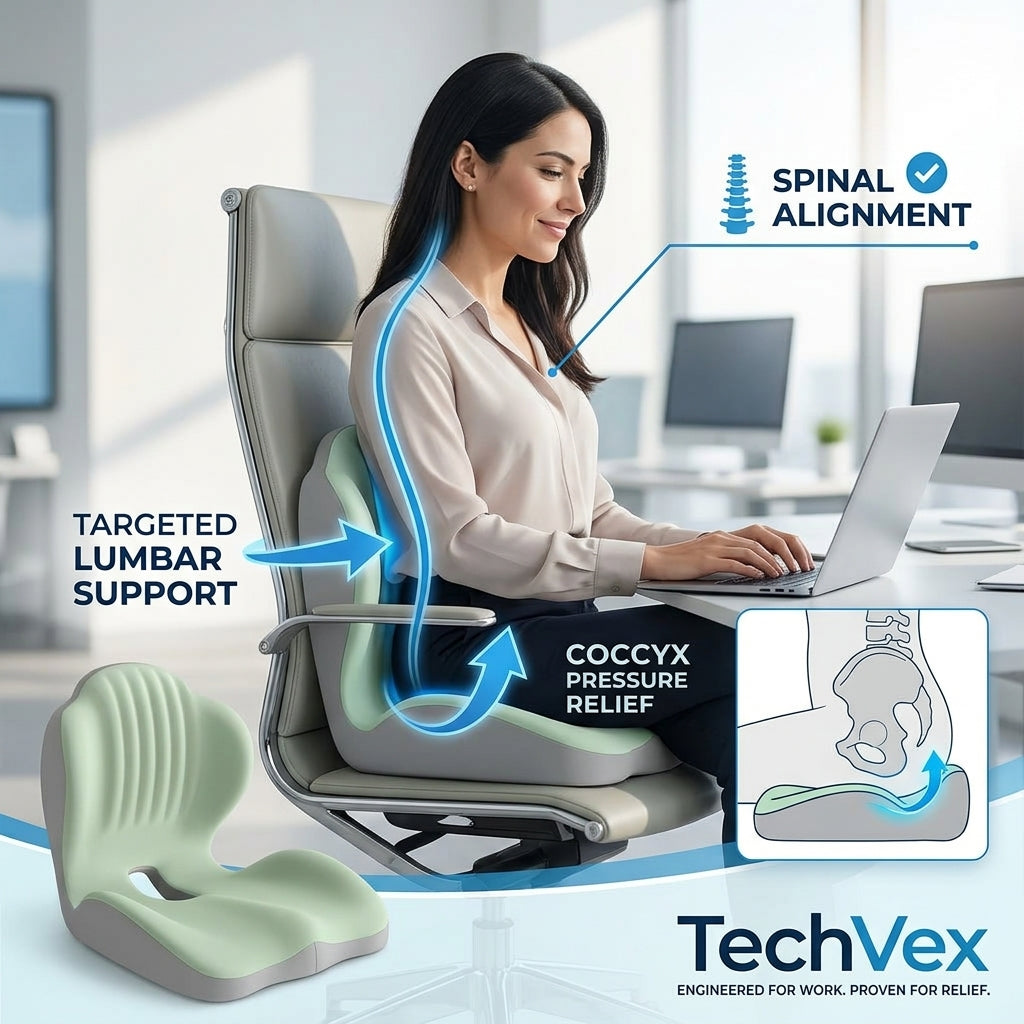 TechVex ComfortCore™ Ergonomic Seat Cushion