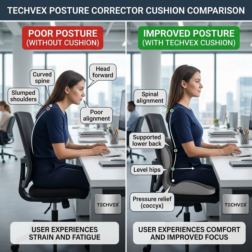 TechVex ComfortCore™ Ergonomic Seat Cushion