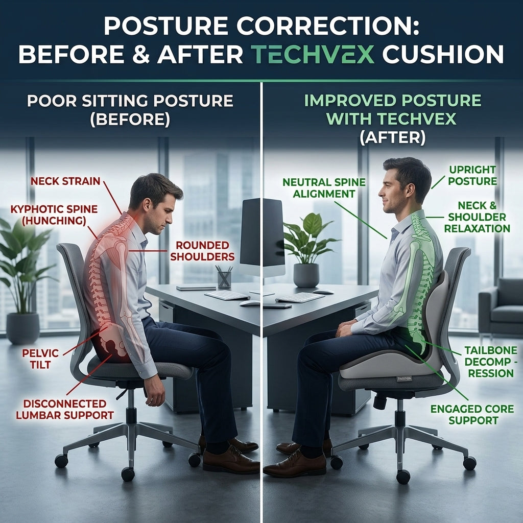 TechVex ComfortCore™ Ergonomic Seat Cushion
