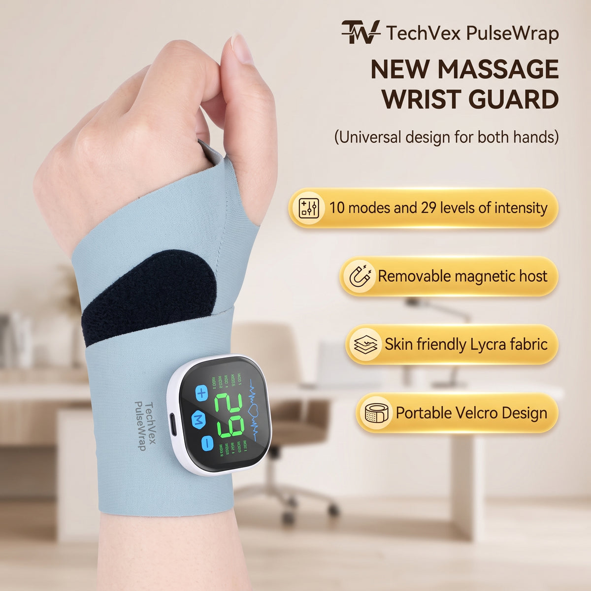 TechVex PulseWrap™ Smart EMS Hand & Wrist Massager