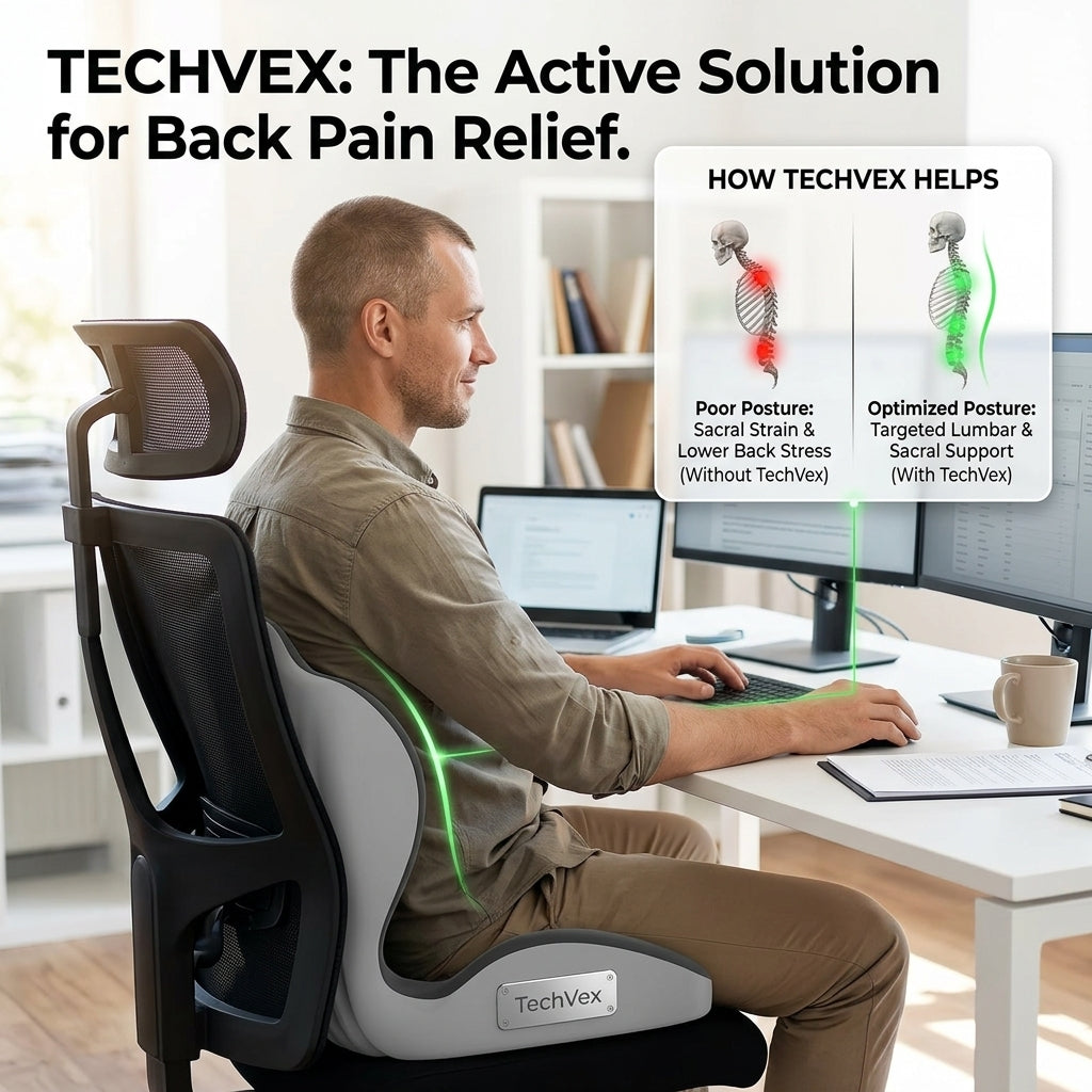 TechVex ComfortCore™ Ergonomic Seat Cushion