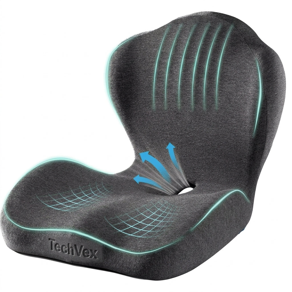 TechVex ComfortCore™ Ergonomic Seat Cushion