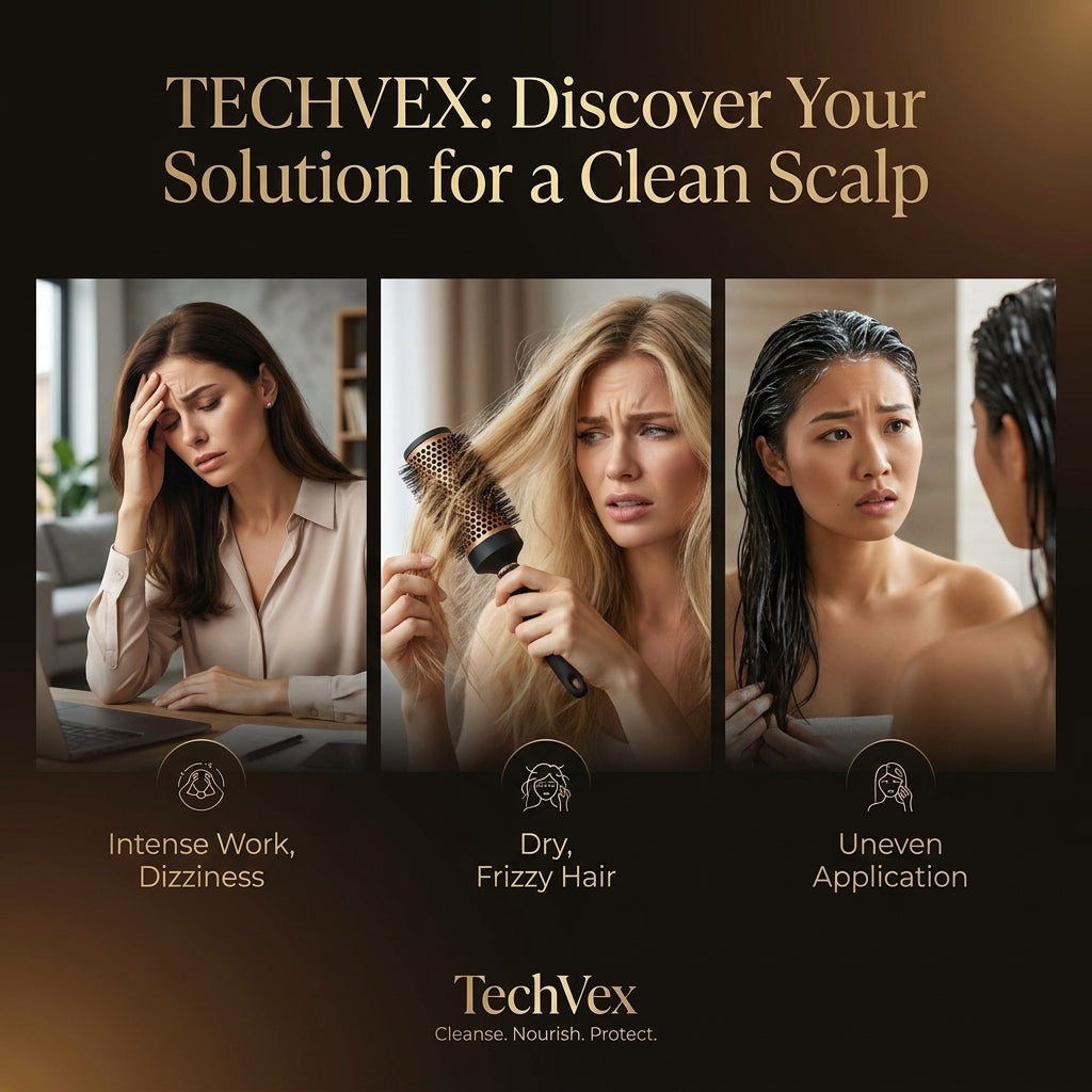 TechVex™ Electric Vibration Redlight Scalp Therapy Comb – Red Light Hair Growth Massager & Oil Applicator