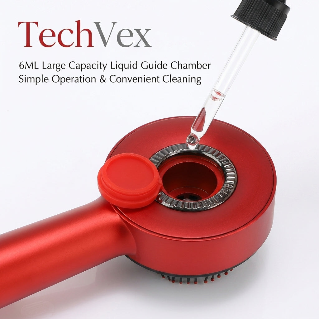 TechVex™ Electric Vibration Redlight Scalp Therapy Comb – Red Light Hair Growth Massager & Oil Applicator