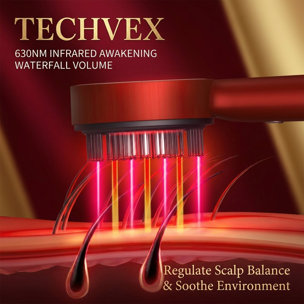TechVex™ Electric Vibration Redlight Scalp Therapy Comb – Red Light Hair Growth Massager & Oil Applicator