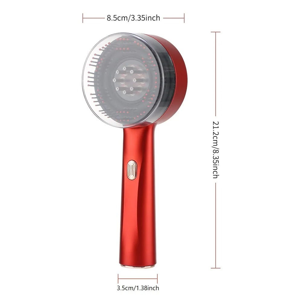 TechVex™ Electric Vibration Redlight Scalp Therapy Comb – Red Light Hair Growth Massager & Oil Applicator
