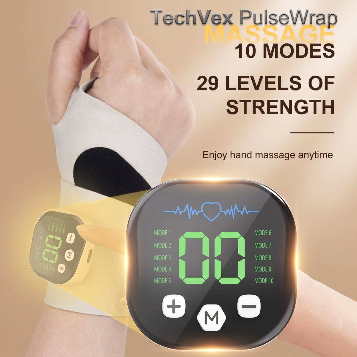 TechVex PulseWrap™ Smart EMS Hand & Wrist Massager